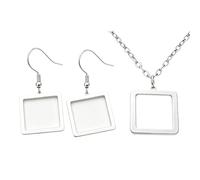 Chereda Minimalist Line Geometric Necklace, Gold Silver Polished Hollow Crown Square Triangle Octagon Spiral Charm Daily Wear Jewelry for Women, One Size, Stainless Steel, No Gemstone