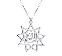 Chereda Nine Point Baha'i Star Pendant Necklace for Women Men Stainless Steel Persian Pasi Party Necklace Jewelry, Stainless Steel, No Gemstone