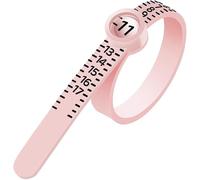 Chereda Ring Sizer Measuring Tool with Magnifier, for Ring Measurer and Ring Sizer Clear and Intuitive Reading. Plastic Ring Sizer with Lens, 1-17 (Pink)