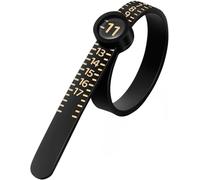 Chereda Ring Sizer Measuring Tool with Magnifier, for Ring Measurer and Ring Sizer Clear and Intuitive Reading. Plastic Ring Sizer with Lens, 1-17 (Black)