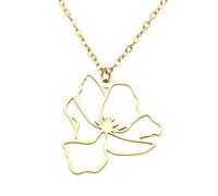 Chereda Stainless Steel Plant Pendant Necklace, Gold Silver Palm Tree Flower Olive Branch Leaf Charm, Adult Nature Inspired Neck Jewelry for Women, One Size, Stainless Steel, No Gemstone