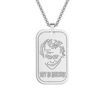 Chereda Tag Injustice League Joker Pendant Necklace For Men Women Injustice Gang Stainless Steel Jewelry Choker Necklace, Stainless Steel, No Gemstone