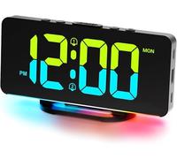 CHEREEKI Alarm Clock, Alarm Clocks Bedside Mains Powered with Night Light RGB, USB C Charging Port, Dual Alarms and 3 Alarm Modes for Heavy Sleepers, Kids, Teens, Elder(Adapter Included)