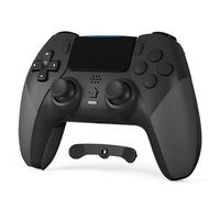 CHEREEKI Compatible with PS4 Controller Wireless Controller for P-4/Pro/Slim Bluetooth Remote Gamepad Joystick Vibration Turbo Six-Axis Sensor Audio Jack Touch Panel Wake UP Game Controller Black