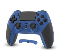 CHEREEKI Compatible with PS4 Controller Wireless Controller for P-4/Pro/Slim Bluetooth Remote Gamepad Joystick Vibration Turbo Six-Axis Sensor Audio Jack Touch Panel Wake UP Game Controller Blue