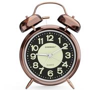CHEREEKI Kids Alarm Clock with Twin Bell and Large Digits, Loud Battery Retro Alarm Clock with Night Light for Bedside, Bedroom