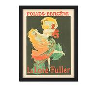 Cheret Folies-bergere Loie Fuller Dancer Advert Artwork Framed Wall Art Print 18X24 Inch