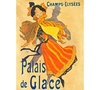 Cheret Palais Glace Ice Skating Paris Werbung, großer Kunstdruck auf Leinwand, hochwertiges Wandbild