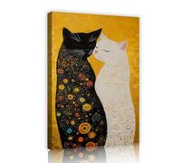 CHERHERART Abstract Cat Canvas Wall Art Vibrant Mystical Animals Artwork Prints Poster Painting for Bedroom Living Room Home Study Decor 55x85cm Innerframe