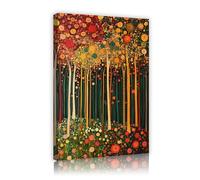 CHERHERART Abstract Forest Canvas Wall Art Vibrant Trees Colorful Nature Pictures Artwork Prints for Living Room Bedroom Home Decoration 80x130cm Innerframe