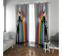 CHERHERART Blackout Curtains 2 Panels Set Colorful Street Art Rainbow Man Graffiti Darkening Grommet Drapess for Living Room Bedroom Window 2xW66xL90