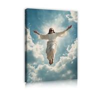 CHERHERART Canvas Print Inspirational Wall Poster Blue Sky Wall Paintings for Living Room Dining Room Spiritual Canvas Wall Art Pictures 50x70cm Innerframe