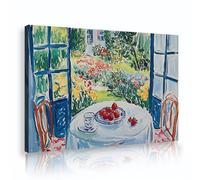 CHERHERART Country Garden Canvas Wall Art Pictures Prints Serene Outdoor View Posters Painting Mural for Dining Home Living Kitchen Decor 45x70cm Innerframe