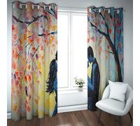 CHERHERART Elegant Blackout Curtains Modern Valentine Day Romantic Couples Pattern Drapes for Living Room Bedroom Grommet Top Set of 2 Panels 2xW42xL45