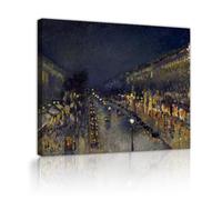 CHERHERART Famous Painting Prints Canvas the Boulevard Montmartre at Night Canvas Wall Art Poster Artwork for Home Office Living Room Dining Room 70x90cm Innerframe