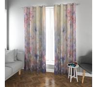 CHERHERART Fantasy Wonderland Style Blackout Curtain Beautiful Butterfly Pink Flowers Garden Grommet Window Curtains 2 Panels for Dining Room 2xW100xL84