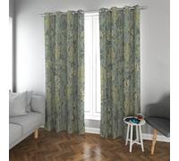 CHERHERART Floral Botanical Blackout Curtains Elegant Yellow Green Flowers Leaf Plant Pattern Grommet Drapes for Bedroom Living Room 2 Panels 2xW66xL90