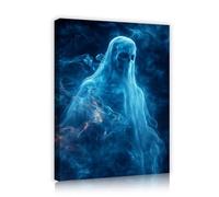 CHERHERART Horror Ghostly Canvas Wall Art Mysterious Modern Canvas Pictures Artwork Print for Living Room Bedroom Dining Halloween Home Decor 80x100cm Innerframe