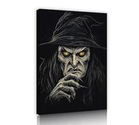 CHERHERART Horror Mystical Witch Canvas Wall Art Picture Spooky Gothic Canvas Posters Painting for Living Dining Modern Home Aesthetic Decor 55x85cm Innerframe