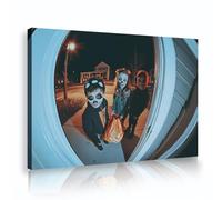 CHERHERART Modern Halloween Night Canvas Wall Art Trick or Treaters Canvas Picture Prints Artwork for Home Bedroom Dining Room Study Mural 45x70cm Innerframe