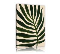 CHERHERART Tropical Leaf Canvas Wall Art Large Palm Frond Canvas Painting Artwork for Bedroom Living Room Gallery Office Botanical Decor 55x85cm Innerframe