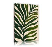 CHERHERART Tropical Leaf Canvas Wall Art Painting Minimalist Green Botanical Canvas Prints Poster for Living Room Bedroom Office Decor 55x85cm Innerframe