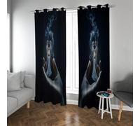 CHERHERART Valentine Day Blackout Curtains Romantic Couples Mysterious Candle Mist Print for Gothic Living Room Decor Grommet Drapes 2 Panels 2xW52xL90