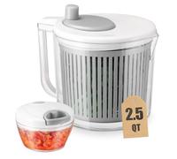 CherHome Salad Spinner with Vegetable Chopper Set, Grey, Efficient Drying and Cutting Tool for Lettuce and Greens, Durable Polypropylene Construction, 1 Year Warranty