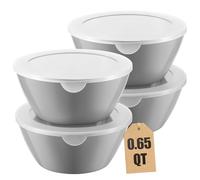 CherHome Set of 4 Kitchen Plastic Bowls with Lids,Premium Plastic Serving Bowls Mixing Bowls,Stackable & Durable Food Storage Bowls Salad Bowls with Lids Meal Prep Bowls,Microwavable and Freezer Safe