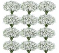 Cherica 100 Pcs Baby Breath Artificial Flowers, Fake Babys Breath Gypsophila Flowers Bulk, Realistic Artificial Flowers Bouquet Flores Artificiales para Decoracion for Wedding Party Home Decoration
