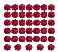 Cherica Red Hydrangea Artificial Flowers Bulk, 40 Pcs Faux Hydrangea Flowers Heads, Artificial Fake Silk Hydrangea Flowers with Stems, Red Flowers Artificial for Decoration Wedding Décor