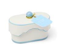 CHÉRIE Ceramic Dish Candle, Soy Wax Candle, Poured with Love Ceramic Jar with Scalloped Lid, Reusable Vessel, 5.5 oz, Lavender & Thyme