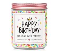 CheriGift Birthday Gifts for Women Men, Lavender Candle 7oz with Sprinkles | Handmade Happy Birthday Gifts for Mum Dad Wife Husband Grandma, NOT A Day Over Fabulous, Happy 30th 40th 50th 60th Gift Ideas