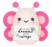 CheriGift Graduation Gifts for Her, Handmade Crochet Butterfly Emotional Support Graduation Gift for Daughter,Friends,Graduates, Students - Motivational Keepsake with Let Your Dreams Be Your Wings