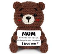 CheriGift Mum Gifts for Mum from Daughter Son, Handmade Crochet Teddy Bear Desk Decor, Cute Emotional Support Present for Mummy Mama Step Mother on Christmas, Birthday, Mothers Day