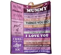 CheriGift Mummy Gifts for Mothers Day, Best Mummy Ever Blanket - 50"x60" Soft Flannel Throw with I LOVE YOU Heart Design, Perfect Mother's Day, Christmas or Birthday Present for Mum