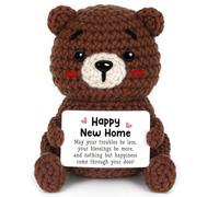 CheriGift New Home Gifts for Couple, Handmade Crochet Bear Home Decor Accessories, Cute House Warming Gifts for Friends Family Neighbor