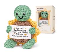 CheriGift Positive Affirmation Thank You Gifts for Women Men, Handmade Crochet Positive Turtle, Motivational Exam Stress Relief Good Luck Presents, Appreciation Gifts for Teacher Mentor Colleague