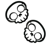 Cherion Silicone Egg Mold Ring,Black Skull Shaped Egg Ring, Skull Mold Set of 2