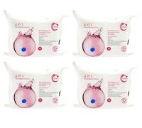 Cherish 4 in 1 Facial Cleansing Wipes, Make Up Removal with Vitamin C for Brighter Skin bulk bundle of 4 packs x 25 wipes