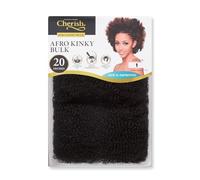 Cherish Afro Kinky Bulk Hair Extensions, 20 Inches, Colour 1 Jet Black, Heat Safe Protective Style
