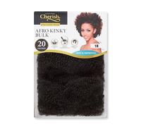 Cherish Afro Kinky Bulk Hair Extensions, 20 Inches, Colour 1B, Heat Safe Protective Style