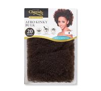 Cherish Afro Kinky Bulk Hair Extensions, 20 Inches, Colour 4, Dark Brown, Heat Safe Protective Style