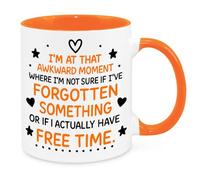 Cherish Charlie Designs Awkward Moment Mug - Funny Novelty Gift Silly Present Mug Birthday Christmas for Mum Dad Friend Sister Brother Grandparents for Man Woman Secret Santa Work Quotes (Orange)