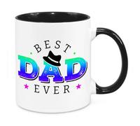 Cherish Charlie Designs Best Dad Ever Mug- Gift for Dad Daddy Stepdad Novelty Birthday Christmas Fathers Day Present (Rainbow)