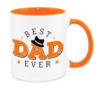 Cherish Charlie Designs Best Dad Ever Mug- Gift for Dad Daddy Stepdad Novelty Birthday Christmas Fathers Day Present (Orange)