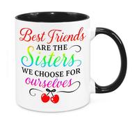 Cherish Charlie Designs Best Friends are The Sisters Mug - Sentimental Friendship Gift for Women Best Friends Besties BFF Birthday Christmas Thank You Gift Friendaversary (Rainbow)