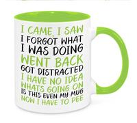 Cherish Charlie Designs I Came I Saw I Forgot Mug - Funny Novelty Gift Silly Present Mugs for Women Birthday Christmas for Mum Dad Friend Sister for Men Colleague Secret Santa Work Quotes (Green)