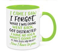 Cherish Charlie Designs I Came I Saw I Forgot Mug - Funny Novelty Gift Silly Present Mugs for Women Birthday Christmas for Mum Dad Friend Sister for Men Colleague Secret Santa Work Quotes 2 (Green)