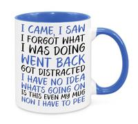 Cherish Charlie Designs I Came I Saw I Forgot Mug - Funny Novelty Gift Silly Present Mugs for Women Birthday Christmas for Mum Dad Friend Sister for Men Colleague Secret Santa Work Quotes (Blue)